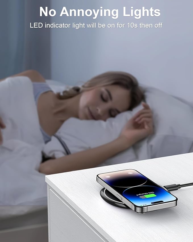 NANAMI Fast Wireless Charger, 7.5W Charging Pad with 20W PD3.0 Adapter USB Charger for iPhone 17/17 Air/17 Pro/17 Pro Max/16/15/14/13/12/Airpods 2, 10W for Samsung S26 S25 S24 S23 S22/Note 20