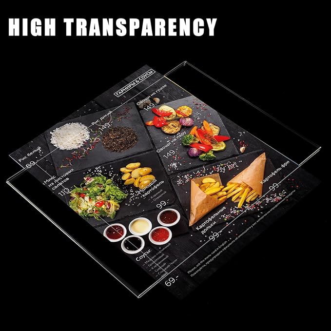 xydstay 12pack 8.5 X 11 Wall Mount Acrylic Sign Holder with Tape, Clear Plastic Menu Holder, Unbreakable Table Sign Holder for Office, Restaurant, Store, School and Home Use with Notch