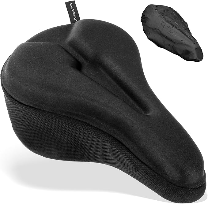 APECYC Bike Seat Cushion Gel Padded Saddle Cover for Men Women - Extra Padding Soft Comfort Bicycle Seat Cushion for Peloton, Stationary, Spin, Mountain, Road, Ebike