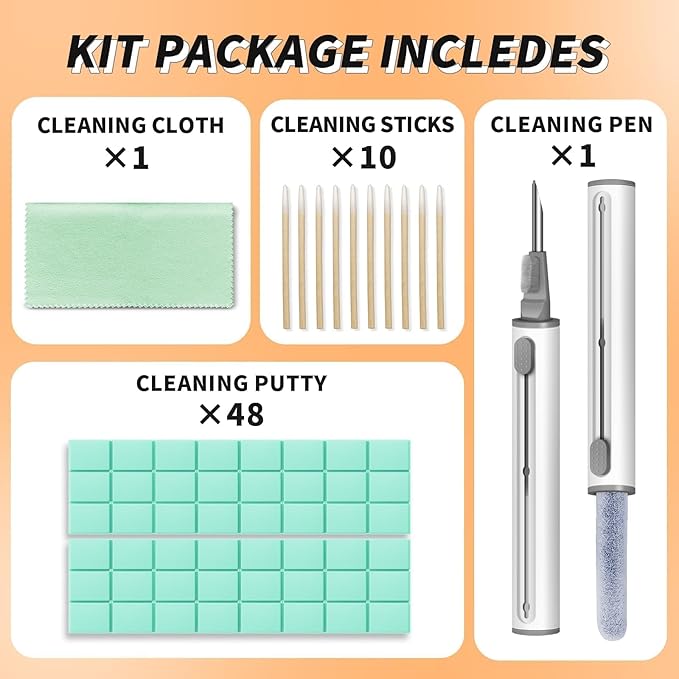 MOLOPPO Cleaning Putty, Phone Cleaning Kit with Clean Pen, Remove Ear Wax & Dirt & Gunk from Device's Small Crevices, for AirPod Cleaner Kit for Airpods Charging Case/Headphones/Electronics