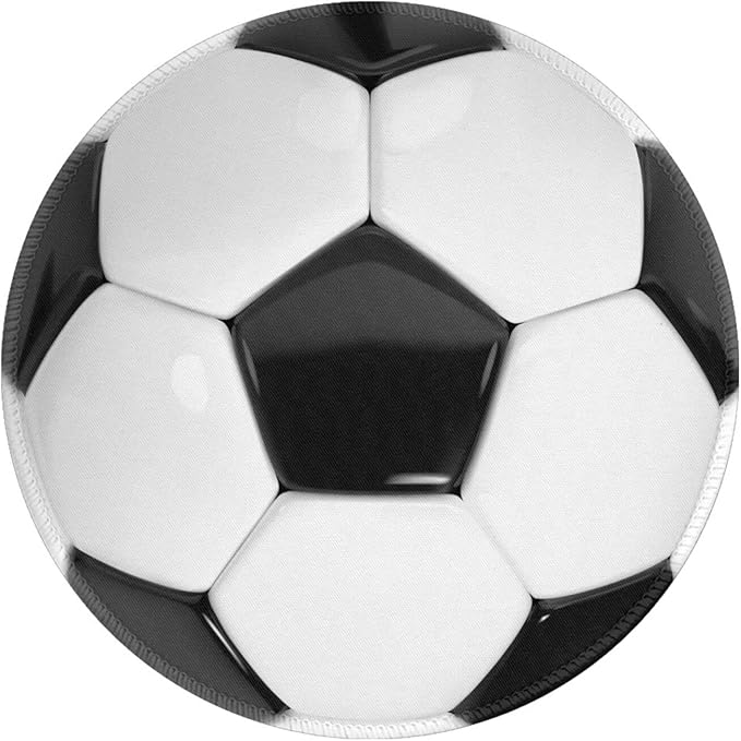 Football Soccer Round Mouse Pad Premium Textured Mouse Mat Washable Mousepads with Extended Stitched Edges Non Slip Rubber Base Small Mousepad 7.9 * 7.9 * 0.12 Inches