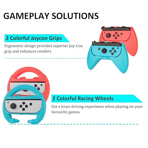 Accessories Bundle for Nintendo Switch OLED Model: Super Kit with Carrying Case, Screen Protector, Steering Wheels, Joycon Grips, Charging Dock, Playstand, Protective case and More (23 in 1)