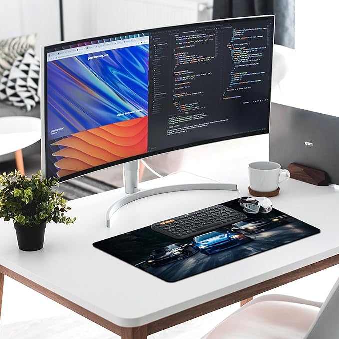 Large Mouse Pad Gaming R34 Sports Car Racing JDM Car Cool Big Computer Desk Mat Desk Pad for Keyboard and Mouse Mat Non-Slip Base 40X75cm