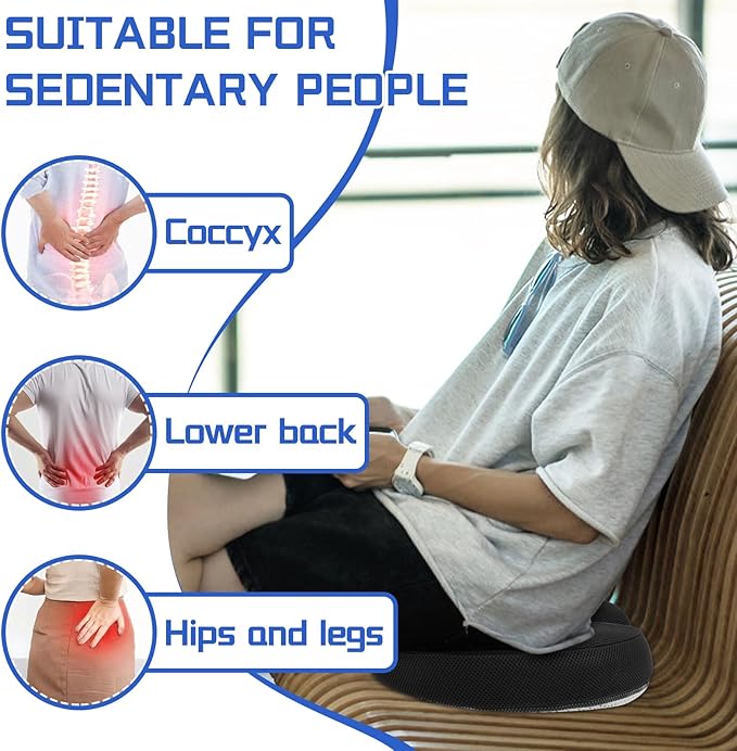 Donut Pillow Butt Seat Cushion with Ergonomic Design,Memory Foam Seat Cushion with Anti Slip Bottom,for Office Chair for Office Worker Car Driver