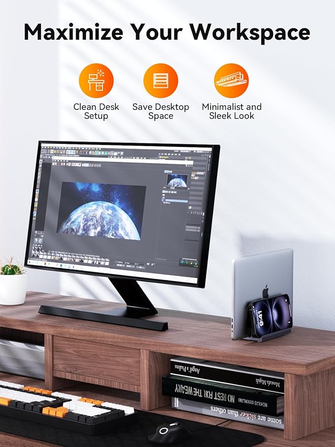 Laptop Docking Station Stand Dual 4K: QUUGE USB C Docking Station Dual Monitor for Laptop, 2 HDMI (Windows Single 4K@120Hz), 2 USB3.0 Ports, 100W PD, RJ45 Ethernet, Universal Laptop Stand USB C Dock