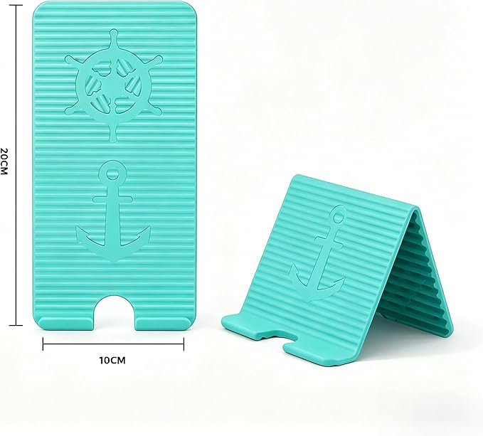 Flexible Silicone Aluminum Phone Holder Tablet Stand with Charging Port Design, Foldable Airplane Laptop/Phone Stand for Home Office Travel (Tiffany)