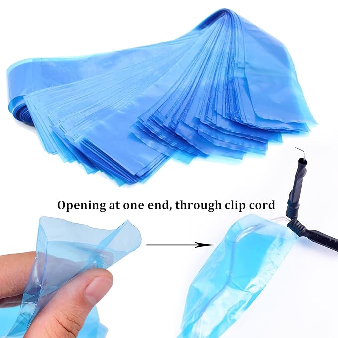 Tattoo Clip Cord Covers - 125PCS Clip Cord Covers Tattoo Clip Cord Sleeves Tattoo Clip Cord Bags Disposable Tattoo Machine Bags for Tattoo Supplies Tattoo Accessories(Blue)