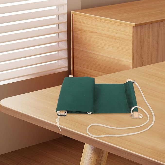 Abaodam Foot Hammock Under Desk Foot Rest Adjustable Hanging Footrest Portable for Office and Airplane Travel Green