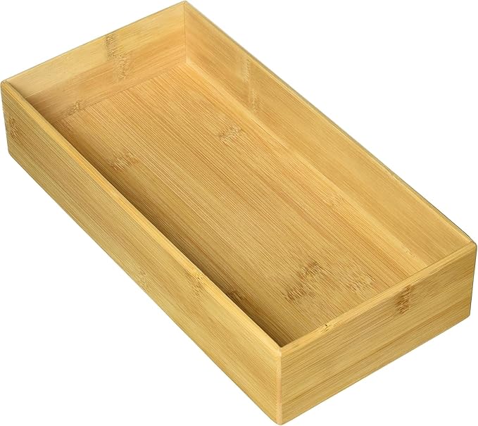 Lipper International 8385 Bamboo Wood Stacking Drawer Organizer Box, 12" x 6"
