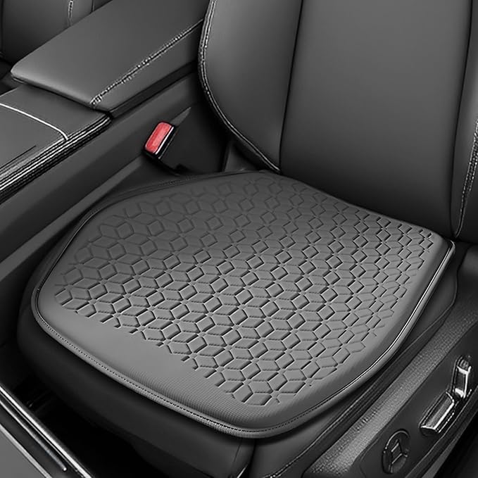Gel Car Seat Cushion, Office Chair Cushion, Non-Slip & Comfortable Automotive Chair Protector Pad for Driving, Breathable Automotive Front Seats Pad Universal for Car SUV Truck (Coffee)