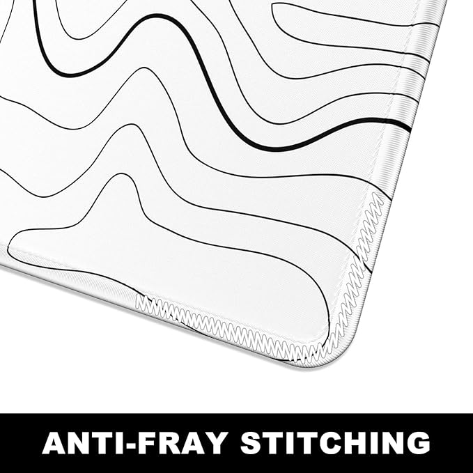 BOSOBO Large Mouse Pad, Desk Pad, XXL XL Extended Gaming Mouse Pad, Desk Mat for Office & Home, Long and Huge Keyboard Mat, Desktop Full Cover 35.5 x 15.7 Inches, Minimalist Abstract Lines