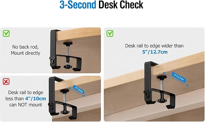 36" Under Desk Cable Management Tray - No Drill Oxford Cloth Cord Organizer with Clamp & Screw Mount - Large Capacity Fabric Cable Holder for Home Office, Gaming Desk & Standing Desk (Black)
