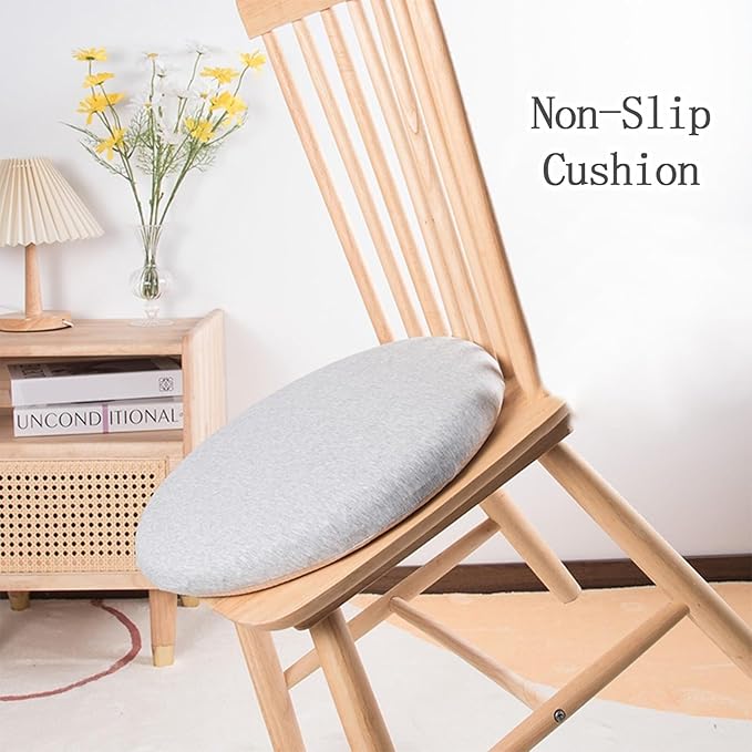 Chair Cushion Chair Pad, Round Seat Cushion Non-Slip Floor Office Car Bedroom Living Room Kitchen Dining Room Window Soft Comfortable Detachable Durable Zipper Design Memory Foam (Gray)