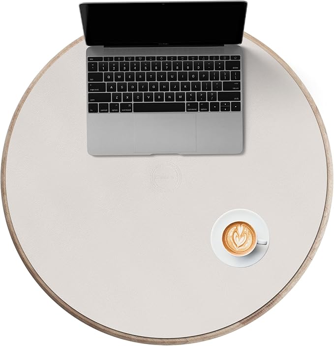 CENNBIE 23.6 Inches Round Table Mat - Cork Table Pad Protector- Suitable as Side Dining Coffee Table Cover (Cream)