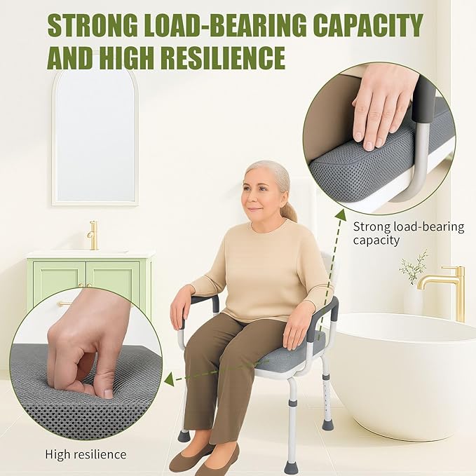 Gwremzlox，Shower Seat Cushion, Soft Chair Pad for Elderly Bathing，Easy to Clean & Quick Dry，Using 4D air Fiber Material，Suitable for Shower Seats, Bathtub Baths, Poolside Rest, Dressing Room Seats