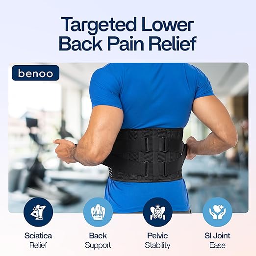 Back Brace for Lower Back Pain Relief | Sciatica Lumbar Support Belt for Men & Women, Adjustable Back Support Brace for Work & Daily Use, All-Day Comfort & Heavy-Duty Compression (X-Large (43-48.9"))