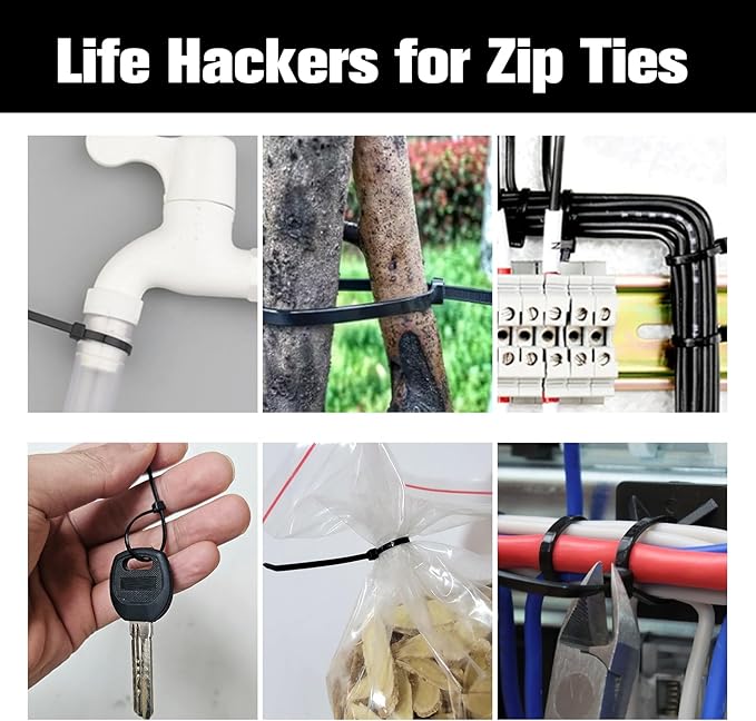 Zip Ties 4 inch, 1000 Pack Small Zip Ties, Self-Locking Nylon Cable Ties with 18 lbs Tensile Strength,Wire Ties for indoor and outdoor use.