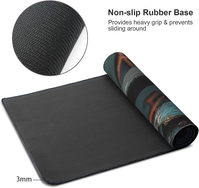Large Extended Gaming Mouse Pad with Stitched Edges, (35.4X15.7In) Durable Non-Slip Natural Rubber Base, Waterproof Computer Keyboard Pad Mat for Esports Pros/Gamer/Desktop/Office/Home (C)