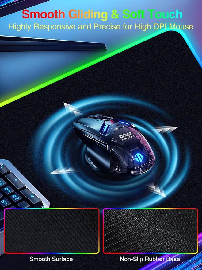 4-in-1 RGB Gaming Mouse Pad with Magnetic Wireless Charging & Phone Stand, 31.5"x15.8" Large, 24 Light Effects, Non-Slip Base, Waterproof Ultra-Smooth Surface, No Adatper