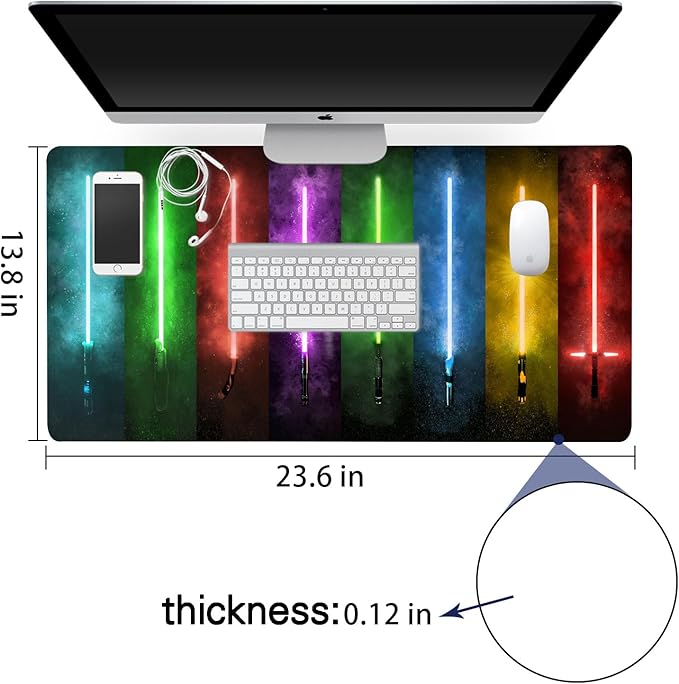 Large XL Mouse Pad,Super Thick Waterproof Large Gaming Mousepad with Stitched Edge,Mouse Computer Desk Accessories,Non-Slip Base Mouse Keyboard Mat 650 * 300 * 3 mm