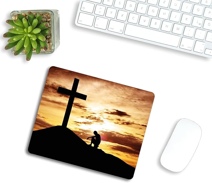 Mouse Pad, Cross Mouse Pad, Mousepad Rectangle Customized Mouse Pads with Designs Non-Slip Rubber Smooth MousePads for Computer Laptop 9.5"x7.9"x0.12" Inch(240mm x 200mm x 3mm)