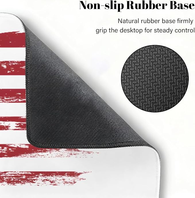 Large Mouse Pad Soccer American Flag Non-Slip Rubber Long Gaming Desk Mat Big Computer Keyboard Mousepad Waterproof Protector Wristing Pad for Gaming Office Home Decorative 31.5 X 11.8 Inch