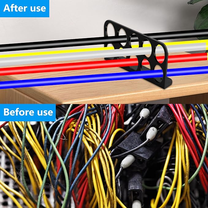 100Pack Cable Chase-Wire Bracket, Cable Support Wire Bracket Holder for NMB Electrical Cord Organized Management, Electrical Wire Brackets, 1" with 10-Hole Design