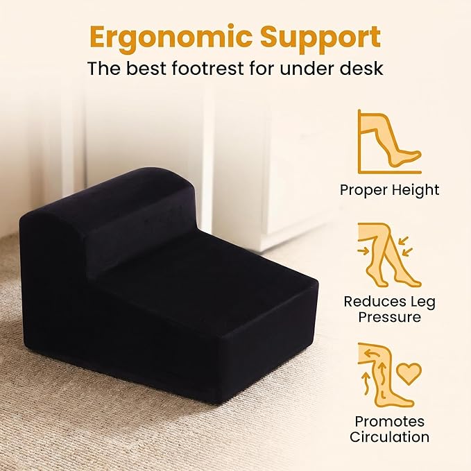 Foot Rest for Under Desk At Work.Ergonomic Foot Rest for Under Desk At Work,Rest for Under Desk Office & Home,Footstool Leg Elevation
