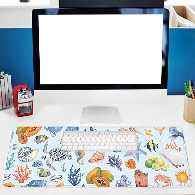 Tropical Sea Gaming Mouse Pad Ocean Summer XL Mouse Pad Large Mousepad Extended Laptop Keyboard Mat Gaming Desk Pad Mouse Mat 31.5 x 11.8 Inch Office Computer Keyboard Laptop Home
