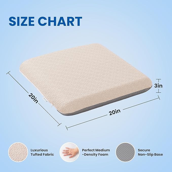 Ganondorf Extra Large Recliner Seat Cushion for Elderly Tufted Furry Booster Foam Cushion, Pressure Relief for Long Sitting Orthopedic Chair Cushion for Recliners Office Chairs, Beige