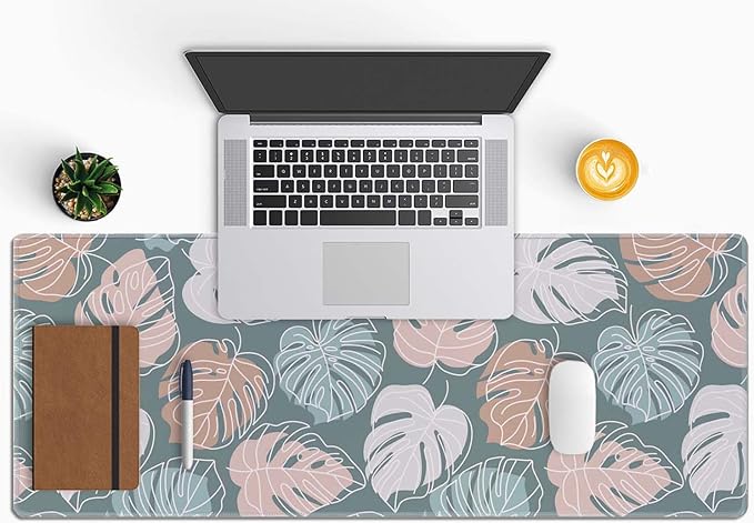 Desk Mat, Large Mouse Pad, 31.5" x 11.8" XL Extended Gaming Mousepad, Desktop Decor Desk Pad, Cute Men Women Office Supplies and Accessories, XL Mouse Pad for Laptop & Keyboard, Palm Leaf
