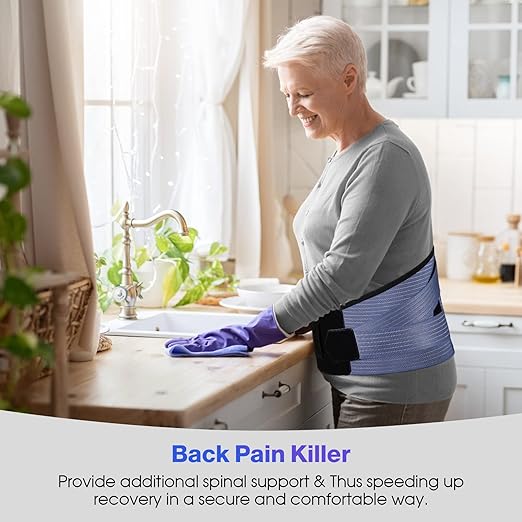NEENCA Back Support Brace, Adjustable Lumbar Support for Pain Relief of Back/Lumbar/Waist, Waist Wrap with Spring Stabilizers for Injury, Herniated Disc,Sciatica, Scoliosis and more