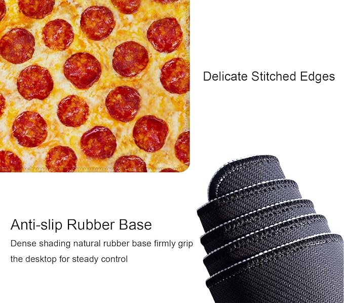 Large Desk Mat, Gaming XL Mouse Pad - 31.5 x 11.8 Inch, Extended Long Thin Desk Mat for Desktop, Pepperoni Pizza