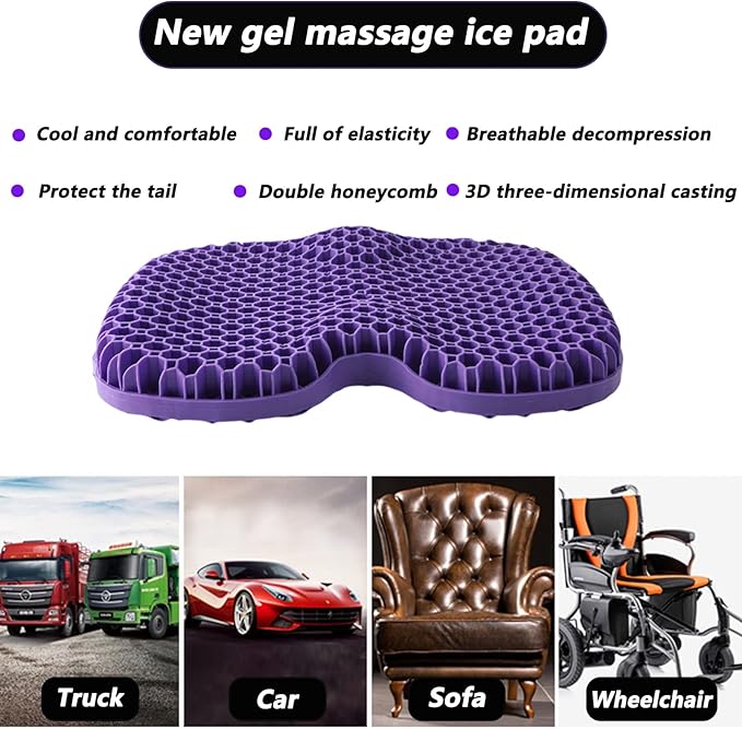 Breathable Mat, Premium Comfort Seat Cushion,1.9 Inches Thick,Soft & Breathable Long Sitting Pressure Relief,Great for Office Chairs, Wheelchair, Car Seat, Prevent Sweaty Bottom