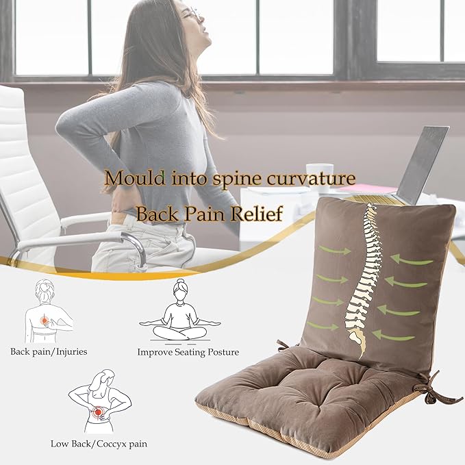 Low Back Pain Relief Extra Large Size Soft Recliner Sofa Lumbar Support Pillow And Thick Cushion With Adjustable Straps And Nonslip Bottom For Lounge/Glider Rocking Chair,Tufted Seat With String Ties