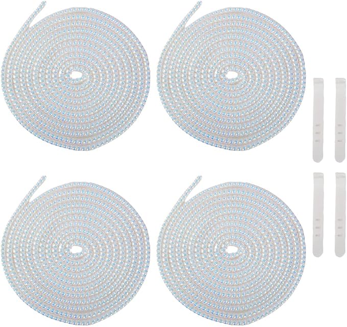 4pcs 1.6M(5.25FT) Spiral Cable Protector, Multicolor Suitable for Most Phone/Pad/Laptop USB Wire Cord Savers Protection Cover Anti-Break Wrap Charger Data Line Cables Sleeves, Laser White