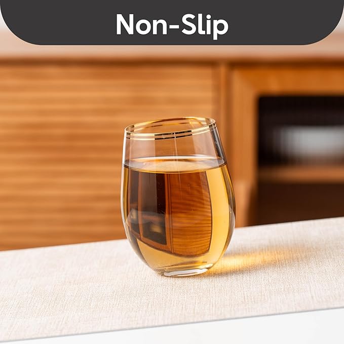 Vinyl Placemats Set of 4 - Faux Leather 100% Waterproof Oil-Proof Wipeable PU Place Mats, Heat Resistant Reversible Table Mats for Kitchen, Dining, Outdoor (Beige)