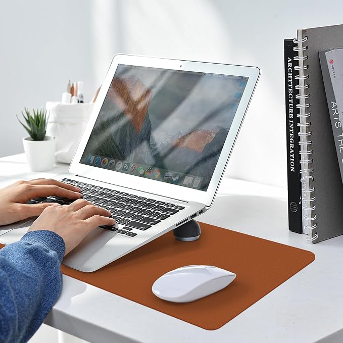 Leather Desk pad Protector, Office Mat, Large Mouse Mat, Non-Slip PU Leather Blotter, Laptop Desk Pad,Waterproof Laptop Computer Desk Keyboard Mat for Office/Work/Home/Decor (Brown, 47in*23in)