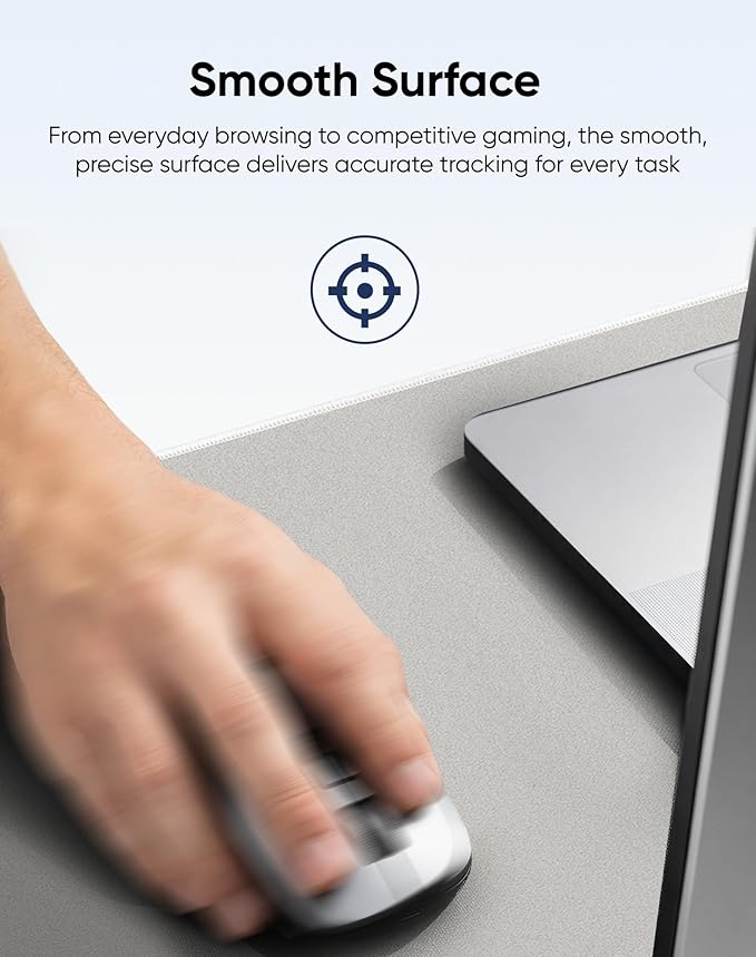 Reniteco Waterproof Large Gaming Mouse Pad with Durable Stitched Edges, Non-Slip Rubber Base, Grainy Jacquard Mouse Mat Desk Pad for Home Office Gaming, 27.6"x11.8"x0.12", Matte Beige