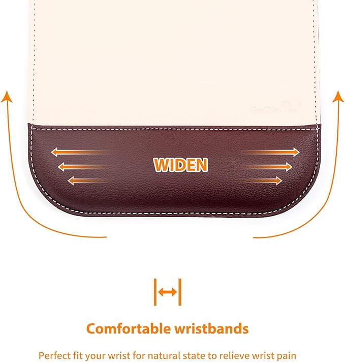 Begin Office Square Leather Mouse Pad with Wrist Rest Non-Slip Design, Business Style Gaming PU Mousepad for Learners, Workers &Computer Users.
