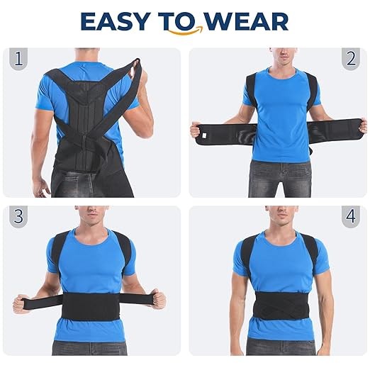 DIANMEI Back Brace Posture Corrector for Women and Men, Back Braces for Upper and Lower Back Pain Relief, Adjustable and Fully Back Support Improve Posture and Lumbar Support(XXL, 43"-49" Waist)