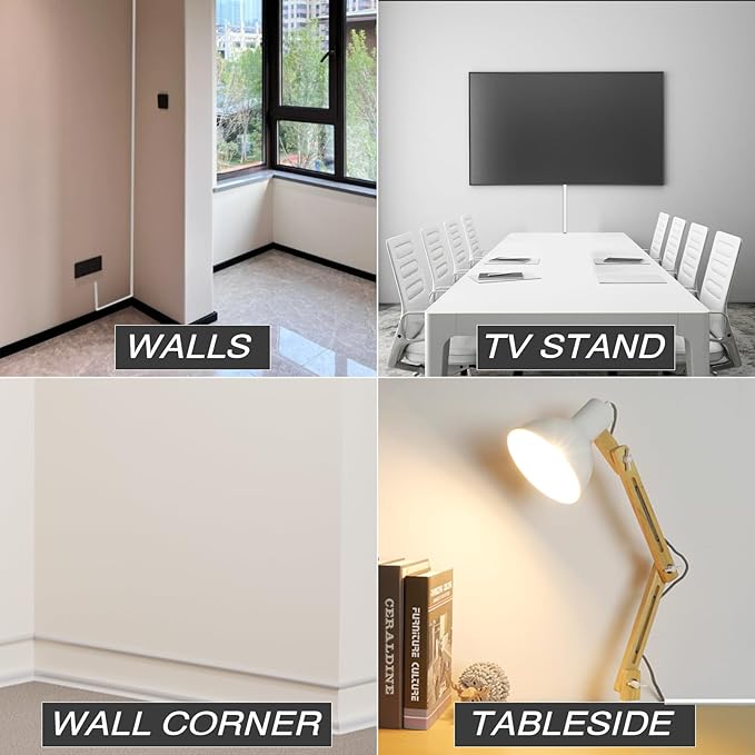 39" Silicone Cord Hider for Wall Mount TV,Large Self-Adhesive Cable Hider for 2-3 Cords,Cable Management Under Desk,Cord Organizer,Cable Raceway Home & Office Trim,Cord Concealer Channel,White