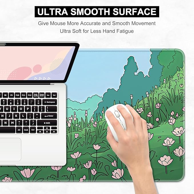 Desk Pad, 32" x 16" XXXL Extended Large Gaming Mouse Pad, Desktop Decor Desk Mat, Men Women Office Supplies and Accessories, Cute Anime Mouse Mat for Laptop & Keyboard, Cute Bunny