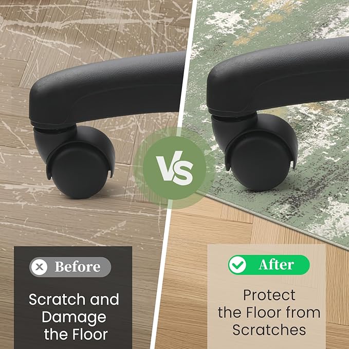 Office Chair Mat for Hardwood Floor & Tile Floor,48"X 60" Heavy Duty Desk Chair Mat for Hard Floors, Under Desk Rug for Rolling Computer Chair,Anti Slip,Low Pile Carpet Floor Protector-Abstract Green