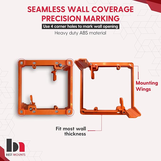 1 Pack Wall Plate Cable Pass Through with Bracket - In Wall Cable Management Kit - Recessed Cable Wall Plate Pair with Dual Gang Low Voltage Mounting Bracket - Decorator Cover for Low Voltage Cables