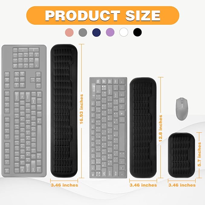 UnivoColors Ergonomic Mouse Wrist Rest,Latest 3.0 Wave Curve Design,High-Resilience Memory Foam Non-Slip Base,Reduces Wrist Fatigue,Ideal for Office Gaming & Long Hours of Use(Lavender)