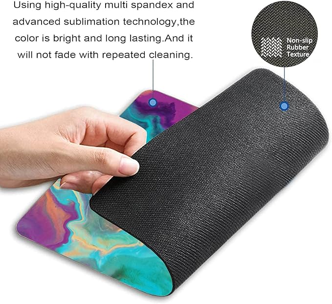 Mouse Pad Custom Design,Abstract Rich and Colorful Orange Anti-Slip Rubber Mousepad for Gaming Office Laptop Computer PC Men Women Kids, Cute Custom Pattern, Purple, Blue, Yellow,Teal