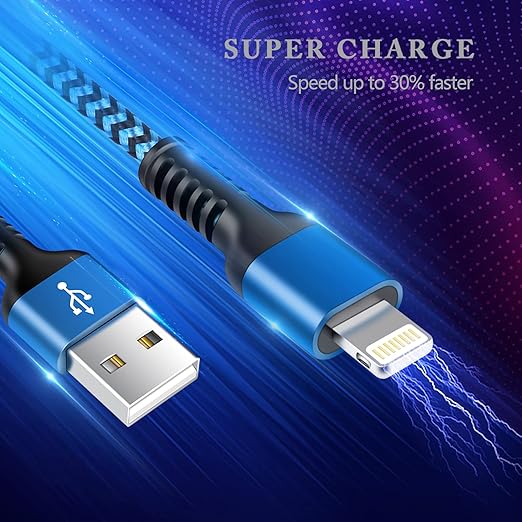 iPhone Charger 4Pack/3-6ft, Long Braided Lightning Cables, Fast Charging Power Charger Cords for iPhone 14 13 12 Pro Max/11Pro Max/SE/X/XS/XR/8/7 Plus, iPad Mini, Air, Cargador Wire Lightening Colored