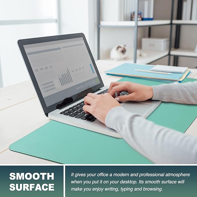K KNODEL Non-Slip Desk Mat, Desk Pad, Desk Blotter, Desktop Mat for Desk, Small Desk Protector, Office Computer and Laptop Mat for Desk (23.6"x13.8", Green)