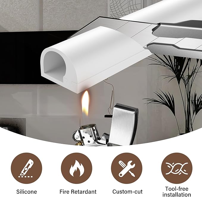 Cord Hider for Wall Mounted TV, 196" One Cable Cover with Side Open, Flexible Silicone Wire Raceway Management,Self-Adhesive Cord Organizer,Wire Concealer Channel, White